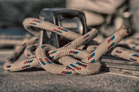 The concept of navigation whit vassel rope Stock Photos