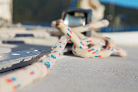 The concept of navigation whit  vassel  rope Stock Photos