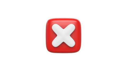 Concept negative or decline sign 3d render. Interface button isolated on whit Stock Illustration