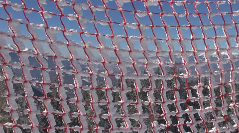 Concept net abstract pattern snow covered background day fence texture Stock Footage 32186407