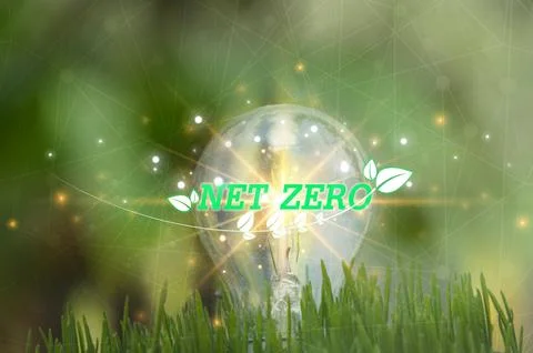 The concept of net zero carbon and carbon neutrality for the goal of net ze.. Stock Photos