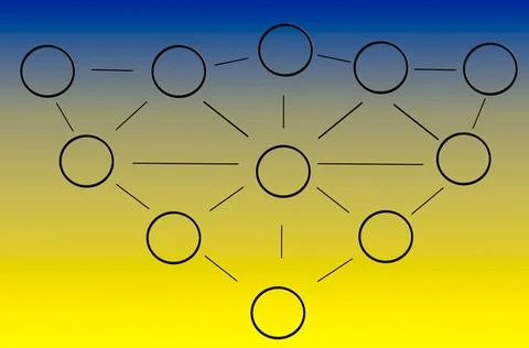 Concept, network connection Various circuit connected with lines. Symboliz... Stock Photos
