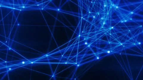 Concept of network connections, blue 3d futuristic abstract background Video stock 178991107
