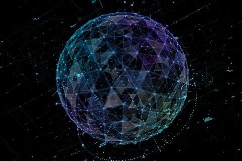 Concept of Network, internet communication - 3d illustration Stock Illustration