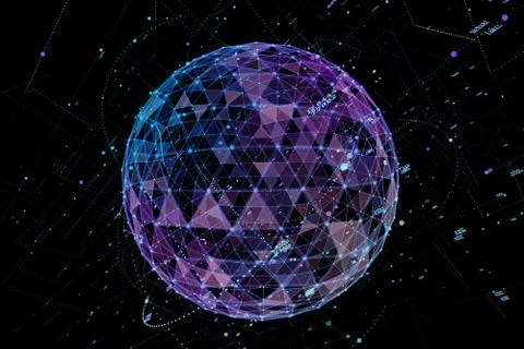 Concept of Network, internet communication - 3d illustration Stock Illustration