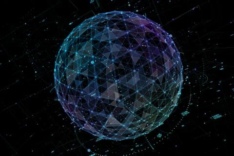 Concept of Network, internet communication - 3d illustration イラスト素材