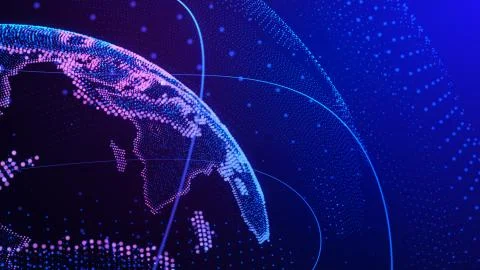 Concept of Network, internet communication. 3d illustration Illustrazione stock