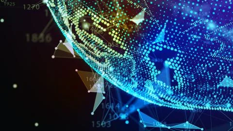 Concept of Network, internet communication. 3d illustration Illustrazione stock