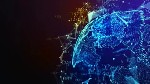 Concept of Network, internet communication. 3d illustration Illustrazione stock