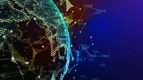 Concept of Network, internet communication. 3d illustration 스톡 일러스트