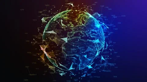 Concept of Network, internet communication. 3d illustration 스톡 일러스트