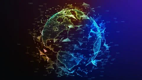 Concept of Network, internet communication. 3d illustration Stock Illustration