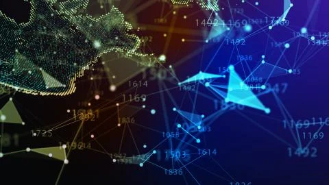 Concept of Network, internet communication. 3d illustration Illustrazione stock