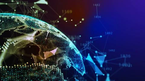 Concept of Network, internet communication. 3d illustration Stock Illustration