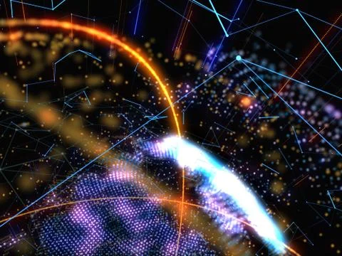 Concept of Network, Internet Communication Stock Illustration