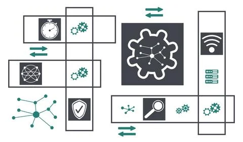 Concept of network management Stockillustratie