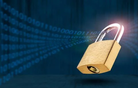 The concept of network security and personal data protection. Padlock on an a Stock Photos