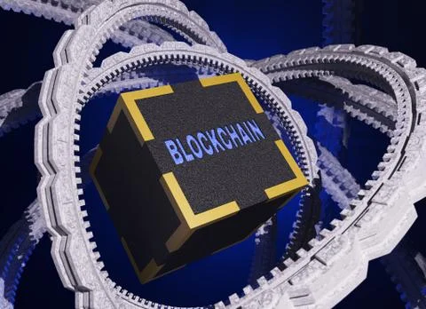 Concept of network technology blockchain. 스톡 일러스트