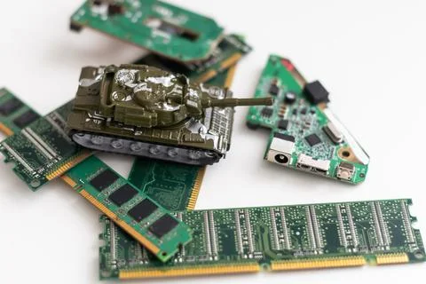 Concept: a new war is going on in the field of computer technology. 스톡 사진