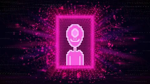 Concept of NFT art installation Stock Illustration