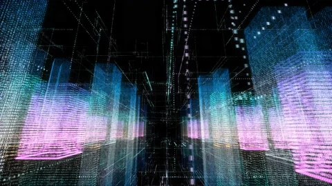 The concept of the NFT metaverse, erasing the boundaries of reality and virtu Stock Footage 196495954