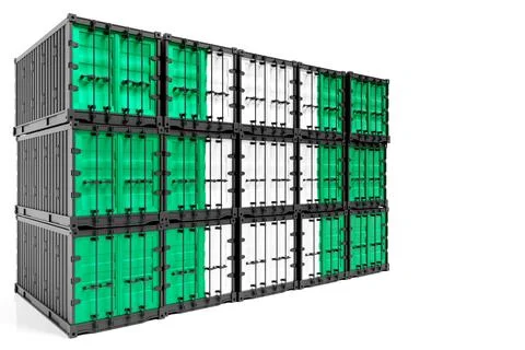 The concept of  Nigeria export-import, container transporting and national de 스톡 일러스트