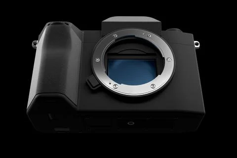 Concept of nonexistent DSLR camera isolated on a white background. Stock Photos