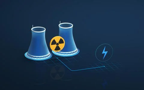 The concept of nuclear energy, 3d rendering. Stock Illustration
