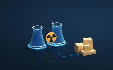 The concept of nuclear energy, 3d rendering. Stock Illustration