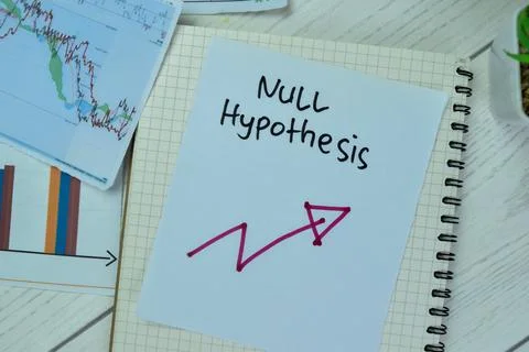 Concept of Null Hypothesis write on sticky notes isolated on Wooden Table. Stock Photos