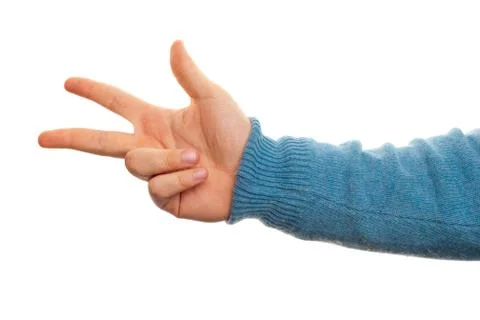 Concept of number three with hand Stock Photos