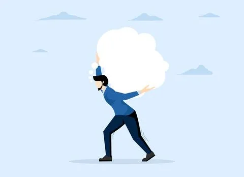 Concept of obsessiveness at work or too many problems can't make a decision. Stock Illustration