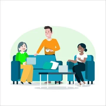 Concept of office collages' discuss on work Stock Illustration