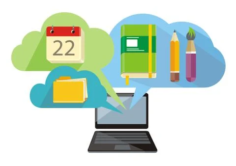 Concept of office interface elements Stock Illustration