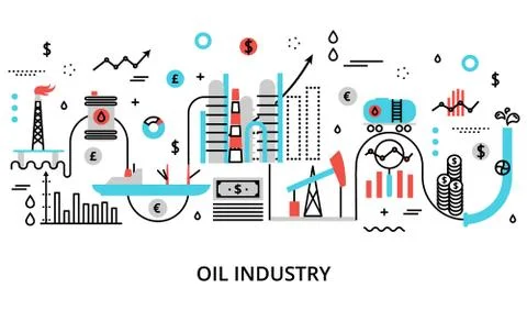 Concept of oil indusrty Ilustração Stock