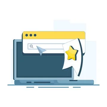Concept Online bookmark manager for cloud-based bookmarking Stock Illustration