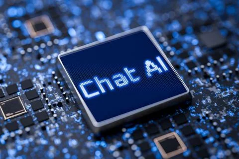 Concept of online chat with AI. Evolution of chat support. Chat AI. Stock Illustration