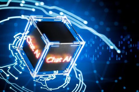 Concept of online chat with artificial intelligence against the background of イラスト素材