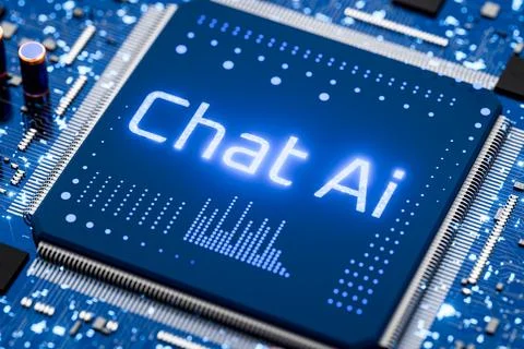 Concept of online chat with artificial intelligence against the background of イラスト素材