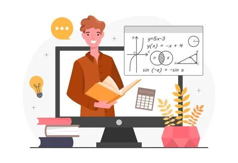 Concept of online class Illustrazione stock