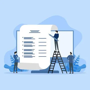 Concept online exam,Check the accuracy report. 스톡 일러스트