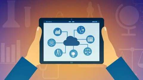 Concept of online school Stock Illustration