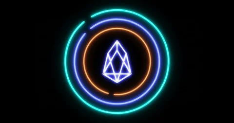 The concept of opening digital lock with EOS (EOS) cryptocurrency symbol Stock Footage 102625444