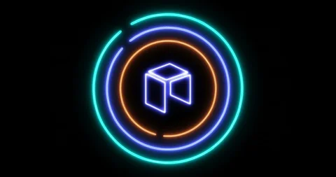 The concept of opening digital lock with NEO (NEO) cryptocurrency symbol Stock Footage 102981523