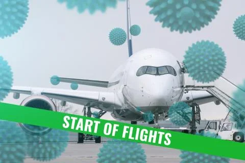 The concept of opening flights between countries, the abolition of pandemic q Stock Photos