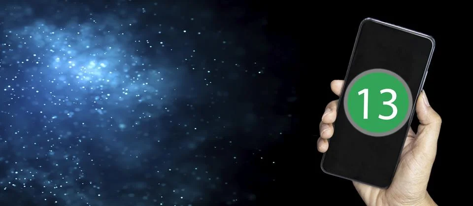 Concept operating System android 13th generation is being upgraded to smart.. Stock Photos