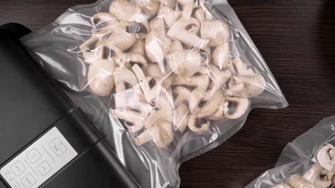 Concept of optimization space. vacuum packaging machine for storage of products Stock Footage 314455411