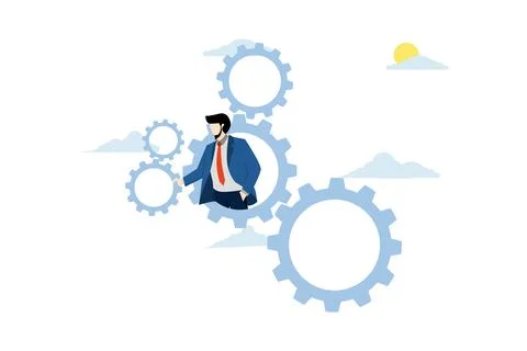 Concept of optimizing processes and workflow Illustrazione stock
