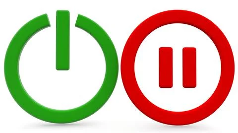 Concept of on or off and pause button signs Stock Illustration