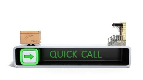 The concept of the order of fast delivery under the door from a mobile phone  Stock Illustration